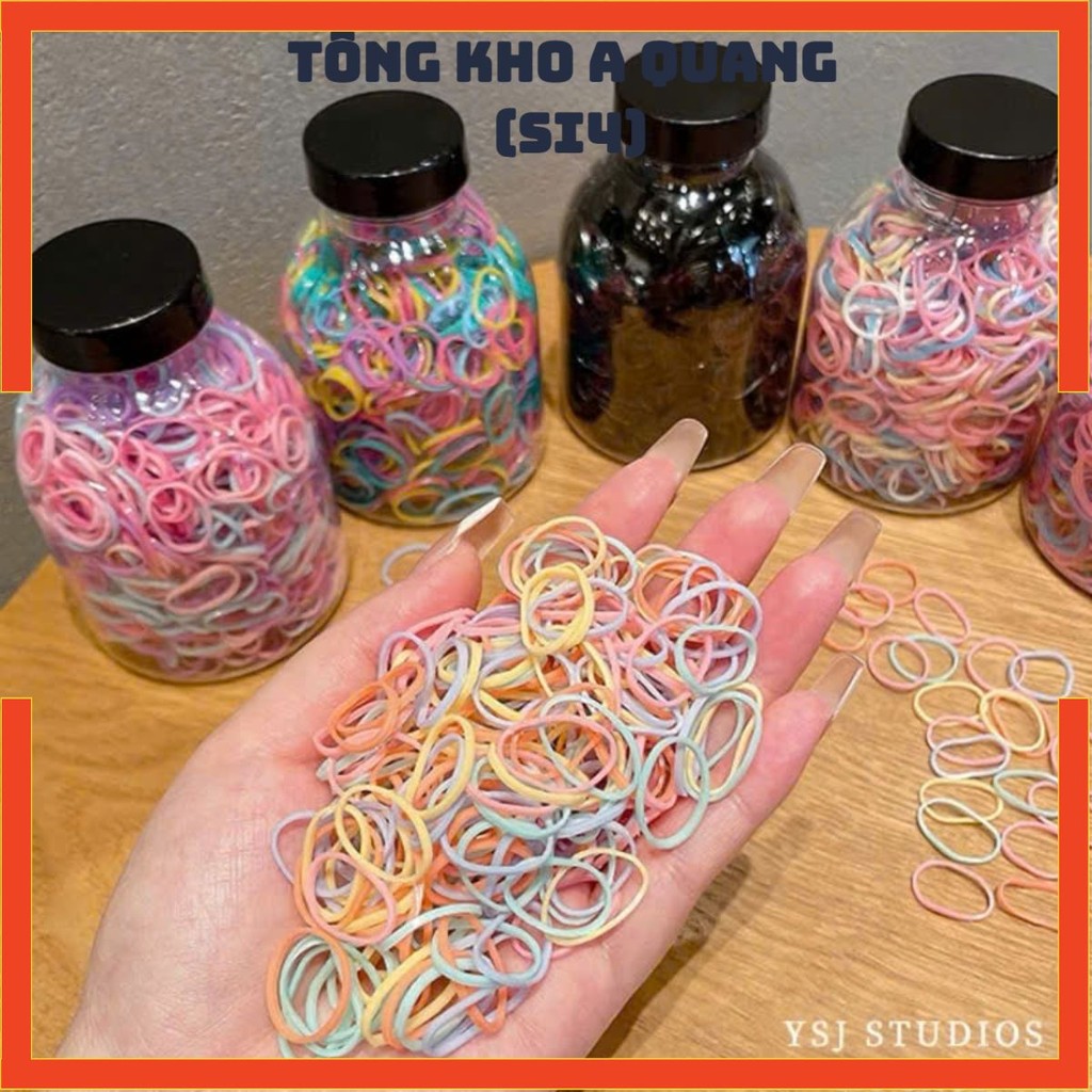 Dây Buộc Tóc Cho Bé Gái - Thun Mềm Mại, Co Giãn Tốt, 1000 Chiếc, Đa Dạng Màu Sắc!
