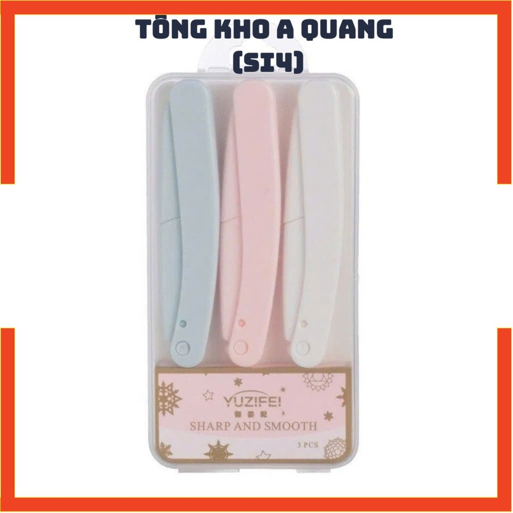 Set 3 BỘ 3 Dao Cạo Lông Mày Gấp Gọn, Dao Cạo Chân Mày Chống Trầy, Dụng Cụ Tỉa Chân Mày Lưỡi Thép Không Gỉ