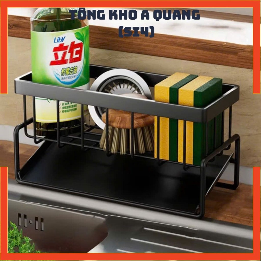 Khay Đựng Giẻ Chất Liệu Thép Không Gỉ Tiện Lợi,Kệ Đựng Đồ Rửa Chén Đa Năng - GIÁ ĐỰNG GIẺ RỬA BÁT CÓ KHAY HỨNG NƯỚC