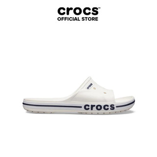Dép Quai Ngang Unisex Crocs Bayaband - White/Navy - 205392-126