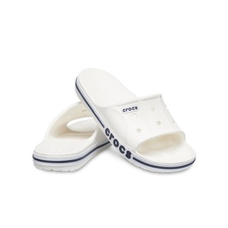 Dép Quai Ngang Unisex Crocs Bayaband - White/Navy - 205392-126