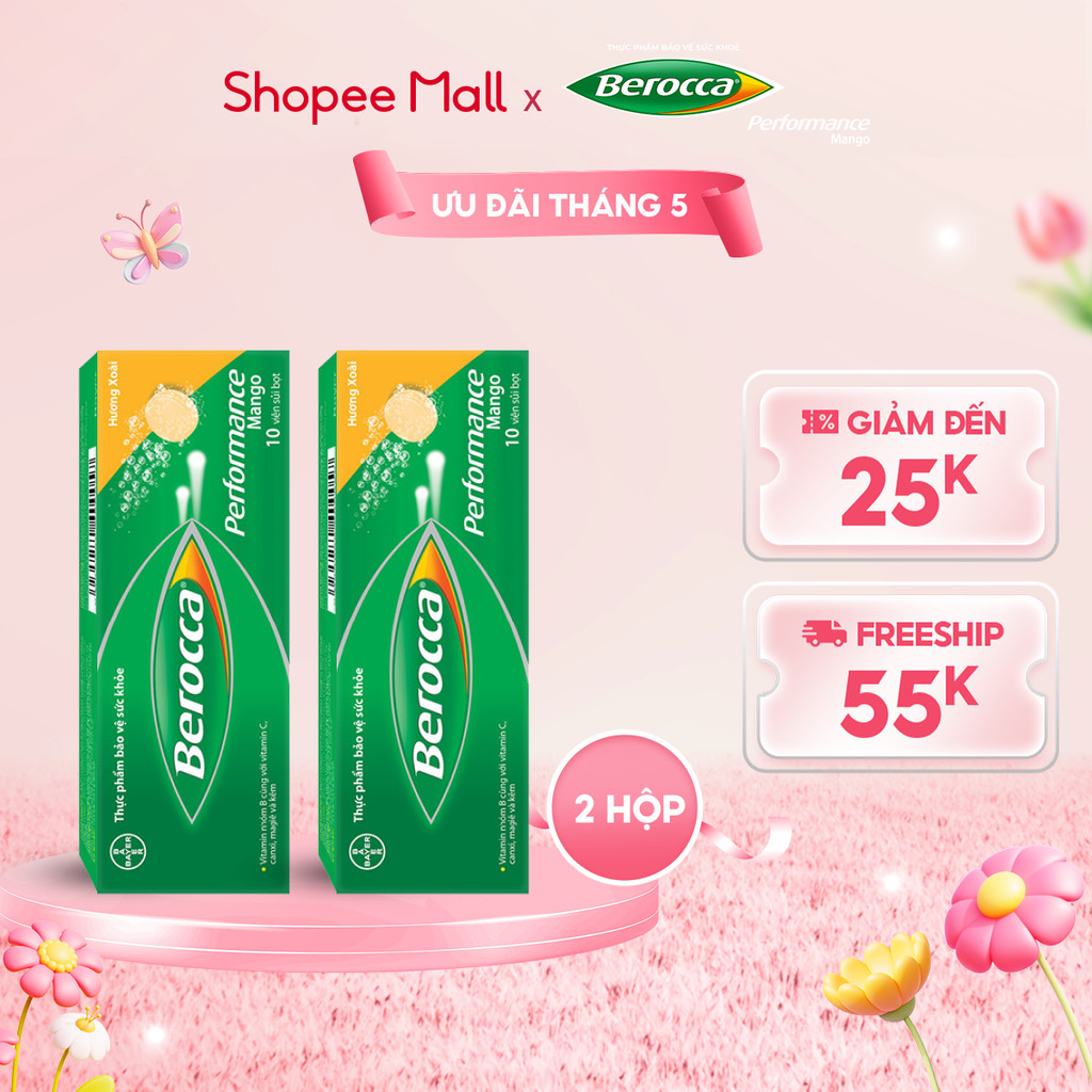 Ảnh Bộ 2 hộp viên sủi bổ sung Vitamin Berocca Performance Mango 10 Viên/hộp 1