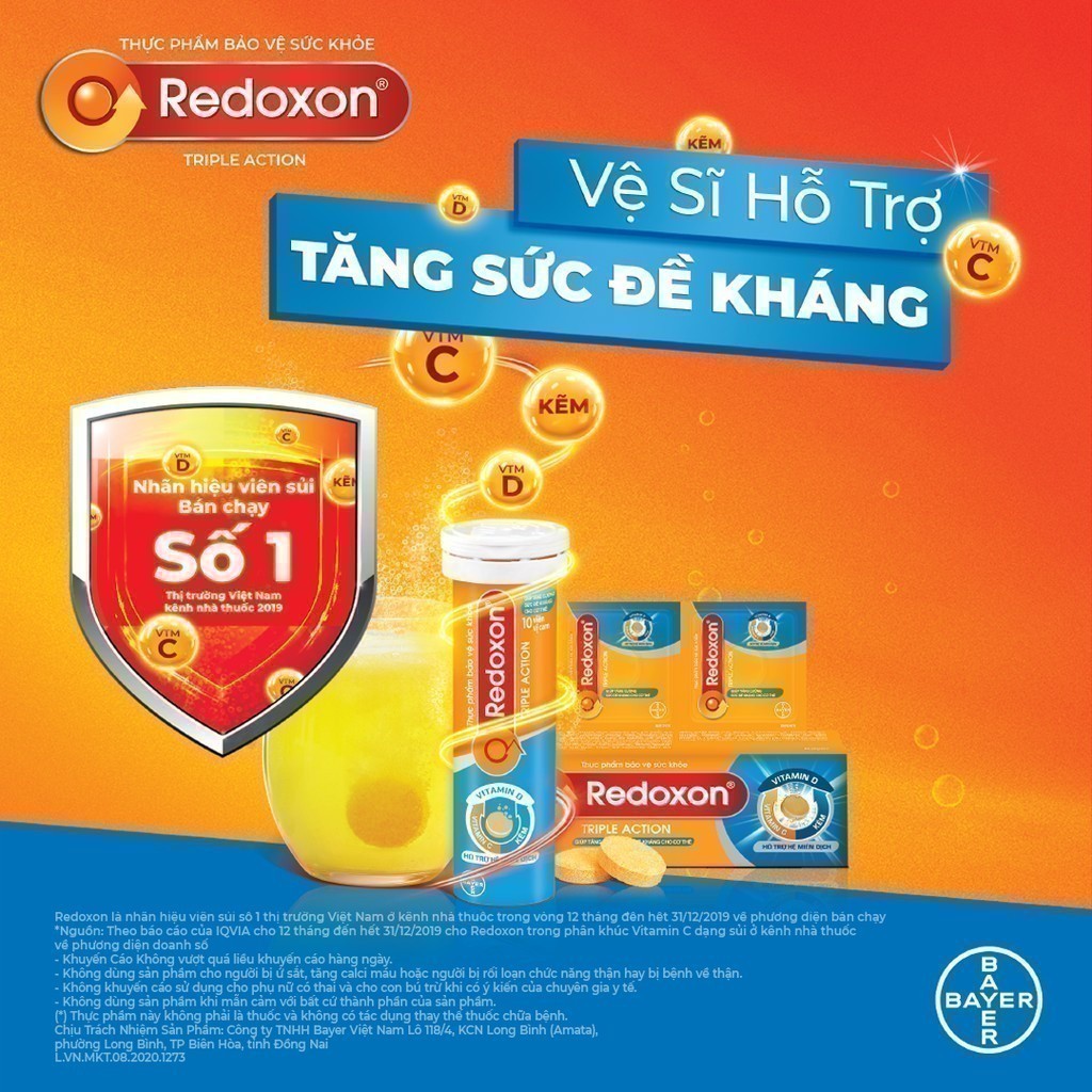 Ảnh Viên sủi bổ sung Vitamin C và D và Kẽm Redoxon Triple Action 10 viên 2