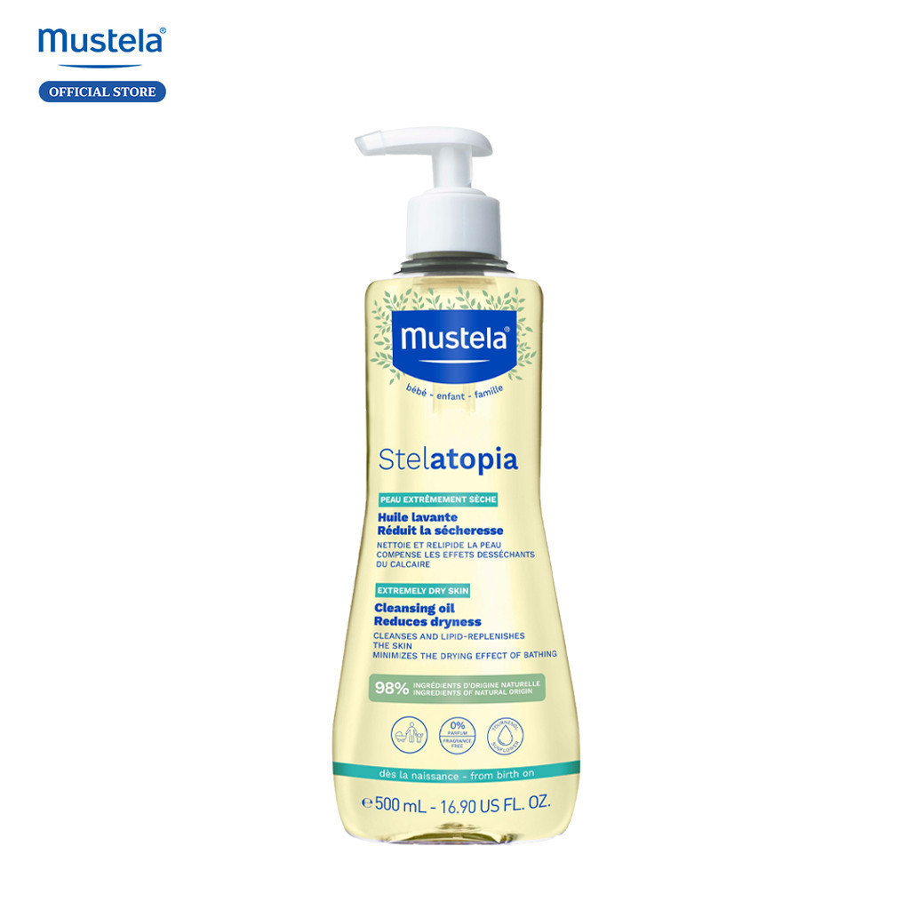 Ảnh Dầu tắm gội Cho Trẻ Sơ Sinh & Em Bé Da Chàm Thể Tạng Mustela Stelatopia Cleansing Oil 500ml 1