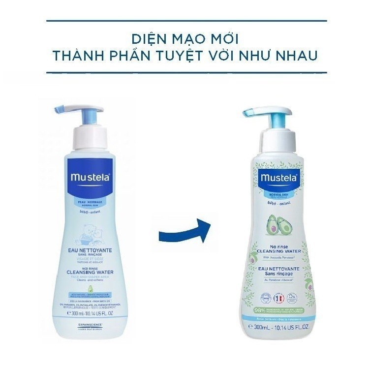 Ảnh Nước Làm Sạch Mặt Và Cơ Thể Cho Trẻ Sơ Sinh & Em Bé Da Thường Mustela 300ml 2