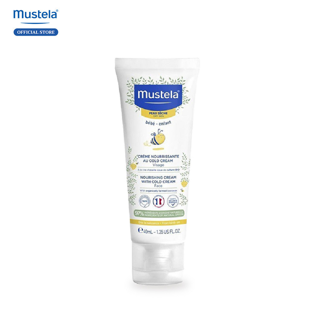 Ảnh Kem Dưỡng Da Mặt Cho Trẻ Sơ Sinh & Em Bé Da Khô Mustela - 40ml 1