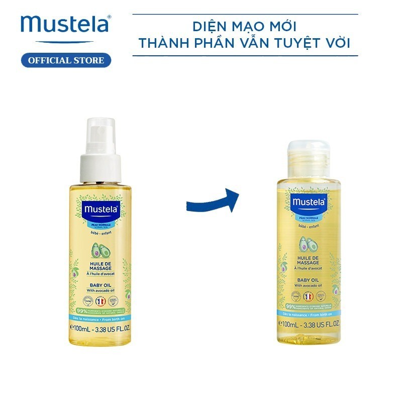Ảnh Dầu Massage Cho Trẻ Sơ Sinh & Em Bé Mustela 100ml 1