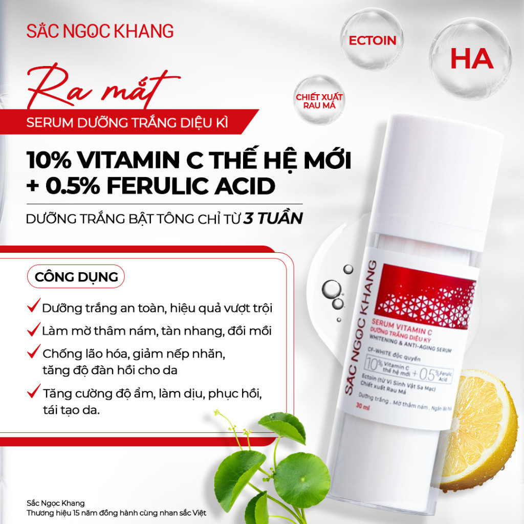 Ảnh Bộ Combo Dưỡng Da Sắc Ngọc Khang [Serum Dưỡng Trắng Da Vitamin C + Kem Dưỡng Da Ban Ngày/Đêm] 2