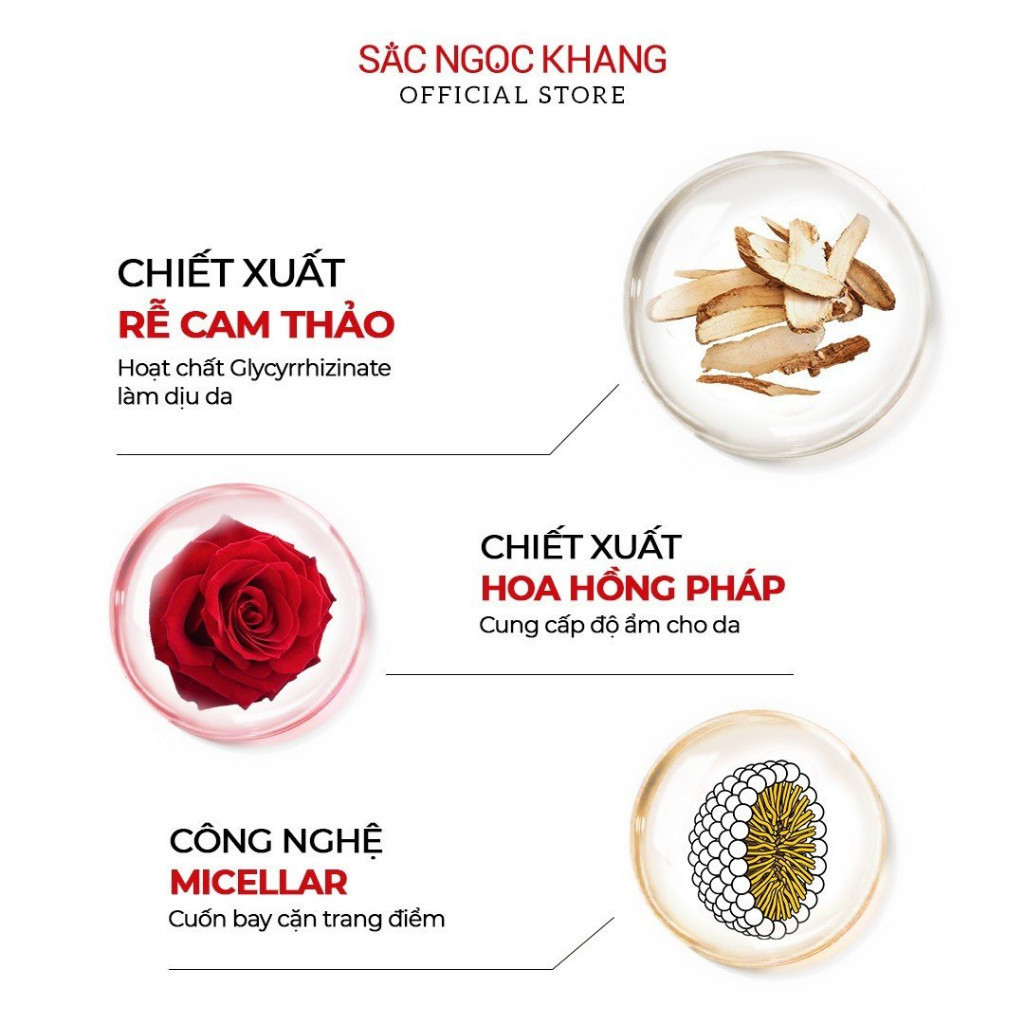 Ảnh Combo 2 sản phẩm Sắc Ngọc Khang [Sữa rửa mặt 50g+ Nước tẩy trang 145ml] giúp loại bỏ dầu thừa, bã nhờn, làm sạch sâu 3