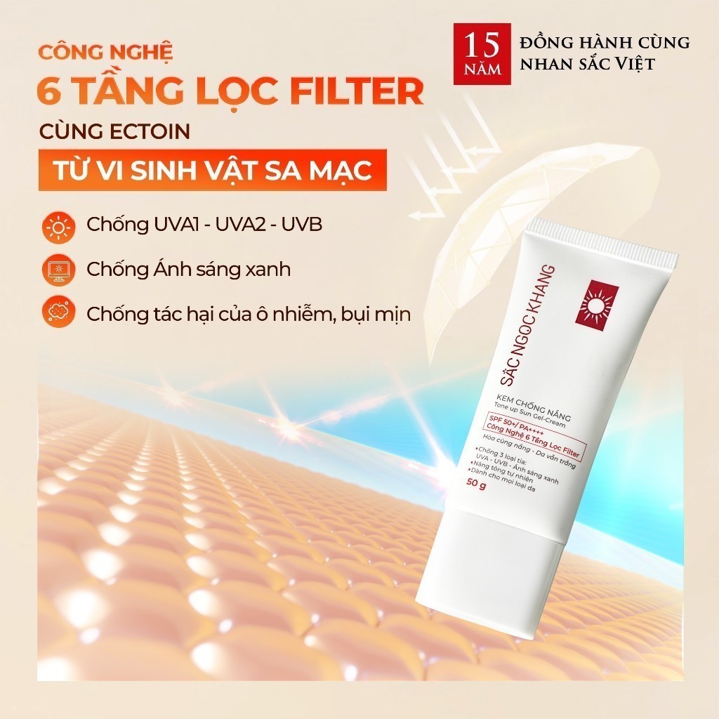 Ảnh Kem chống nắng quang phổ rộng Sắc Ngọc Khang SPF50 PA++++ công nghệ 6 màng lọc Filter [tuýp 50g] 3