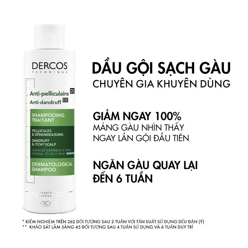 Ảnh Bộ 2 dầu gội giúp sạch gàu dành cho da đầu dầu & ngứa Vichy Dercos Anti Dandruff 200ml x2 2