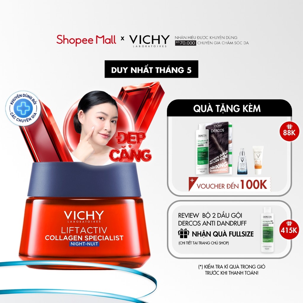 Review Kem Dưỡng Ban Đêm Vichy Liftactiv Collagen Specialist Night: Sáng Da, Ngừa Lão Hóa, Săn Chắc