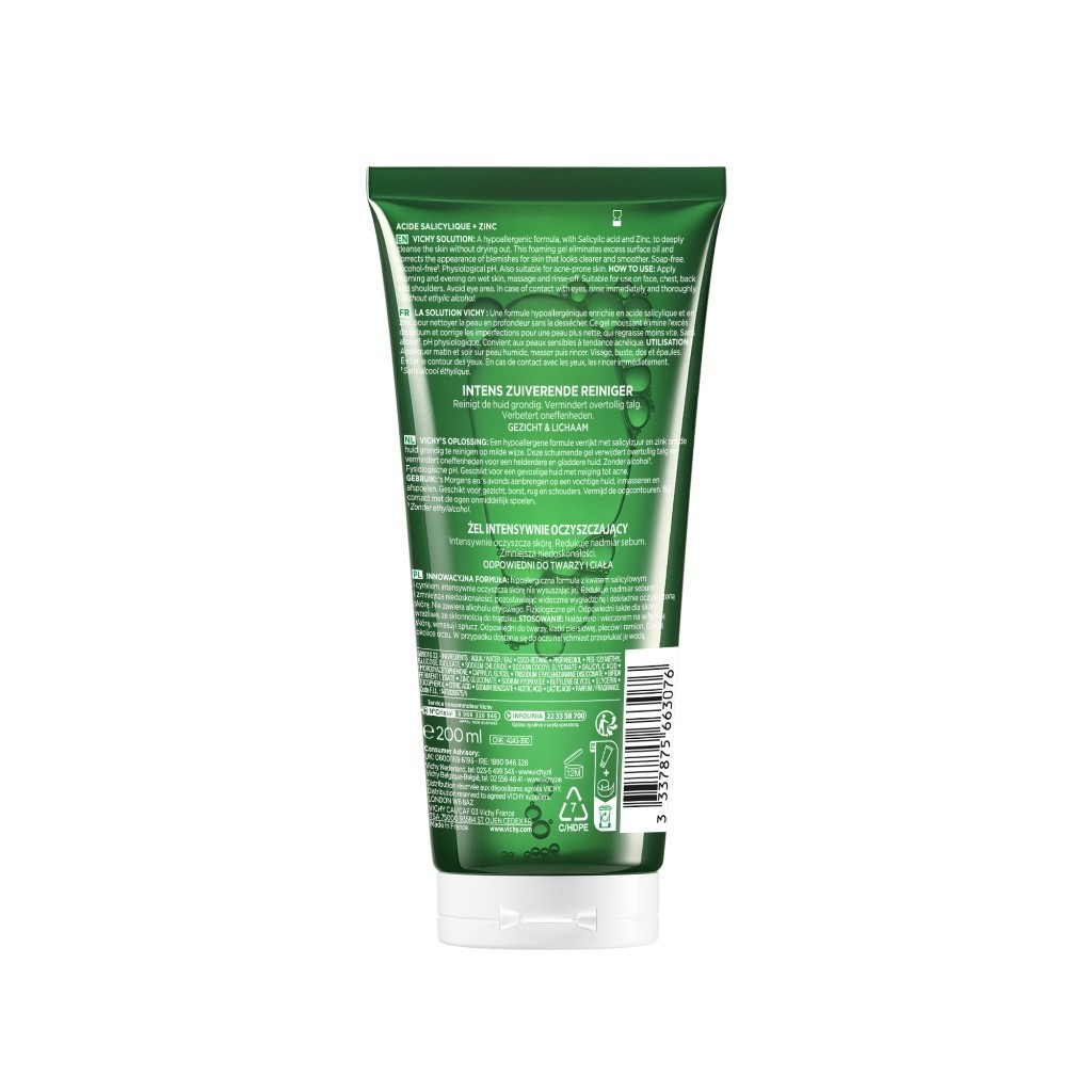 Ảnh Sữa rửa mặt dạng gel làm sạch sâu giảm bã nhờn Vichy Normaderm Intense Purifying Cleanser 200ml 2