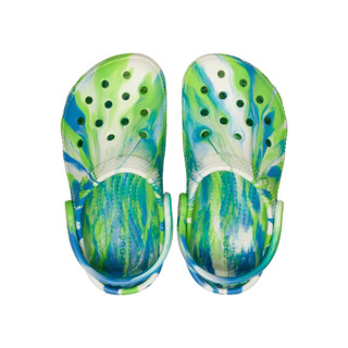 Giày Clog Trẻ Em Crocs Toddler Classic Glow Marbled - Prep Blue - 210720-4TL