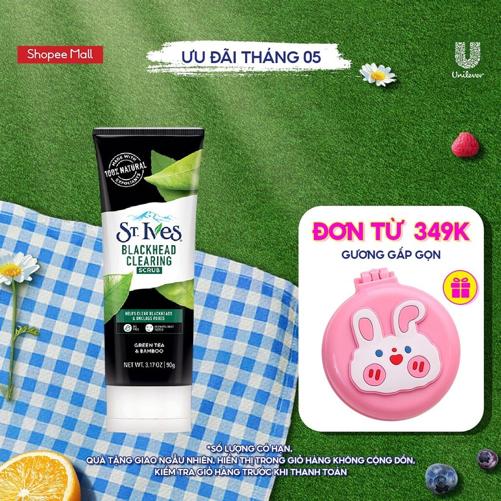 Ảnh Sữa rửa mặt tẩy tế bào da chết St.Ives chiết xuất Trà xanh & Than Tre 90G 1