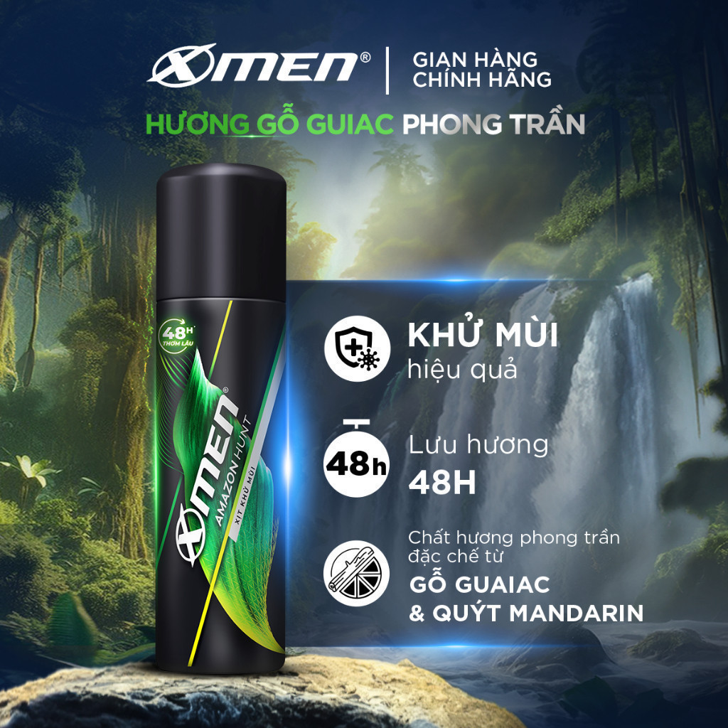 Ảnh Combo 2 Xịt Xmen 140ml Amazon Hunt/Wood/Fire - hương thơm nam tính 2