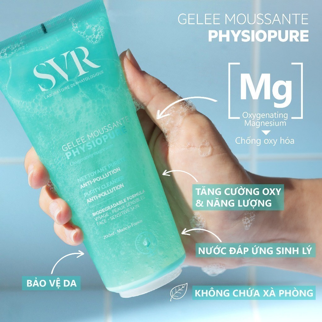 Ảnh Gel rửa mặt dành cho da nhạy cảm SVR PHYSIOPURE Gelee Moussante 200ml 2