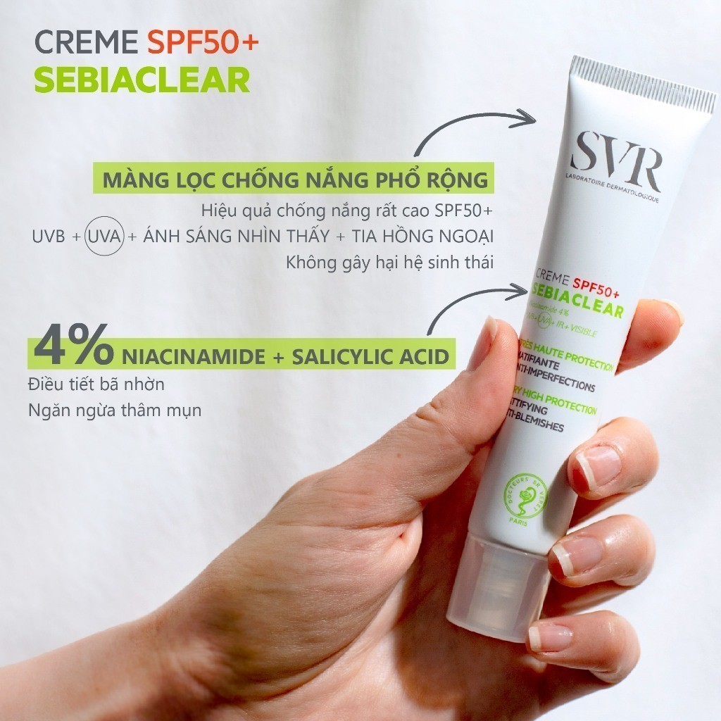 Ảnh Kem làm giảm mụn và chống nắng cao SVR SEBIACLEAR CREME SPF50+ 40ml 3