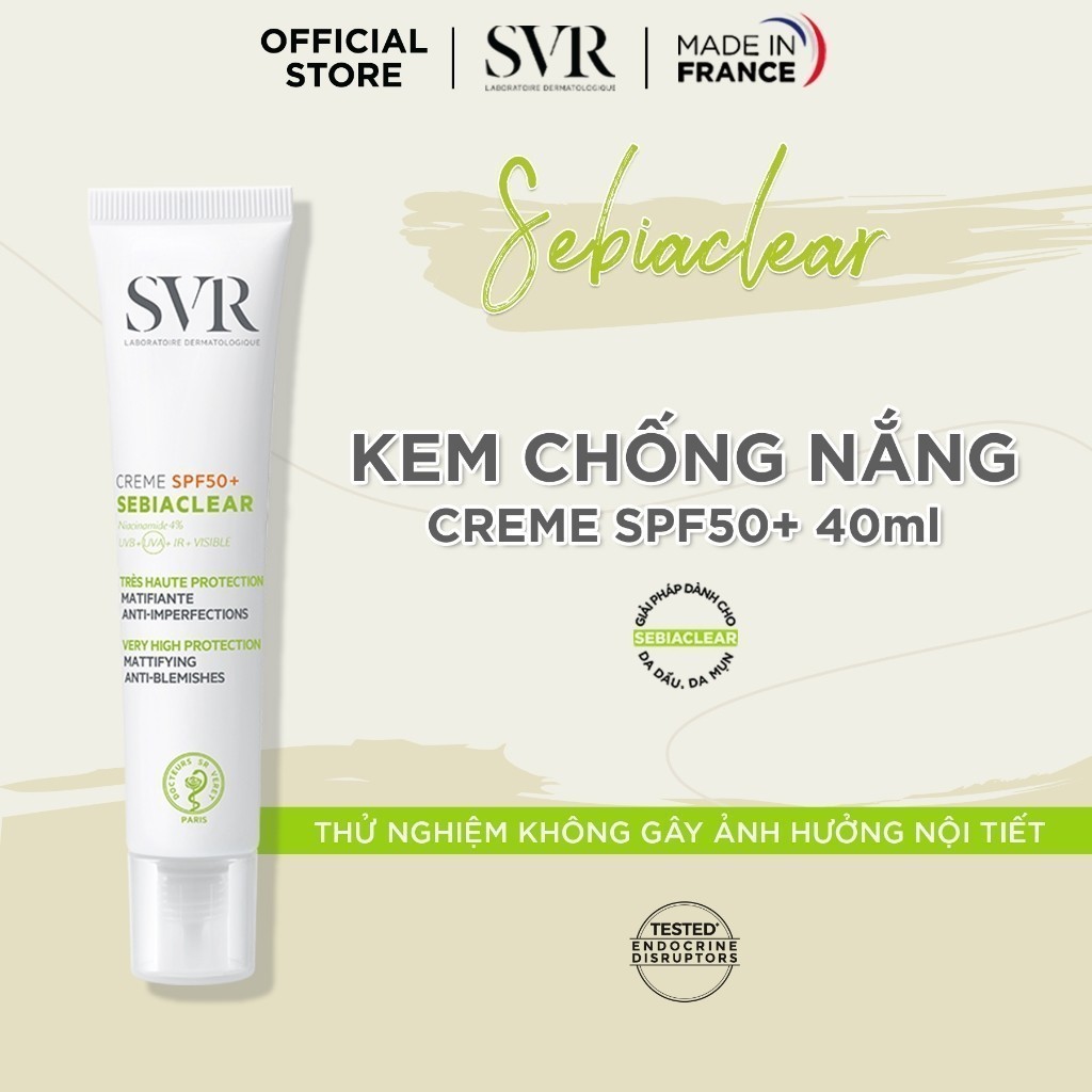 Ảnh Kem làm giảm mụn và chống nắng cao SVR SEBIACLEAR CREME SPF50+ 40ml 1