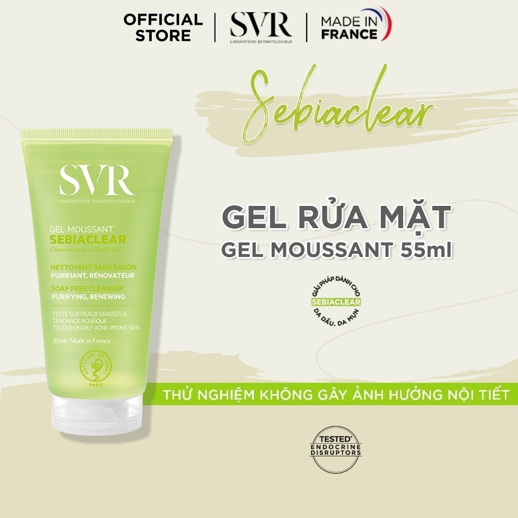 Ảnh Sữa rửa mặt không có xà phòng, làm sạch và loại bỏ tế bào da chết SVR SEBIACLEAR GEL MOUSSANT 55ml 1