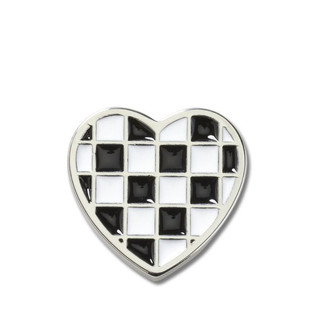 Phụ kiện Jibbitz™ Charm Silver Checkerboard Heart