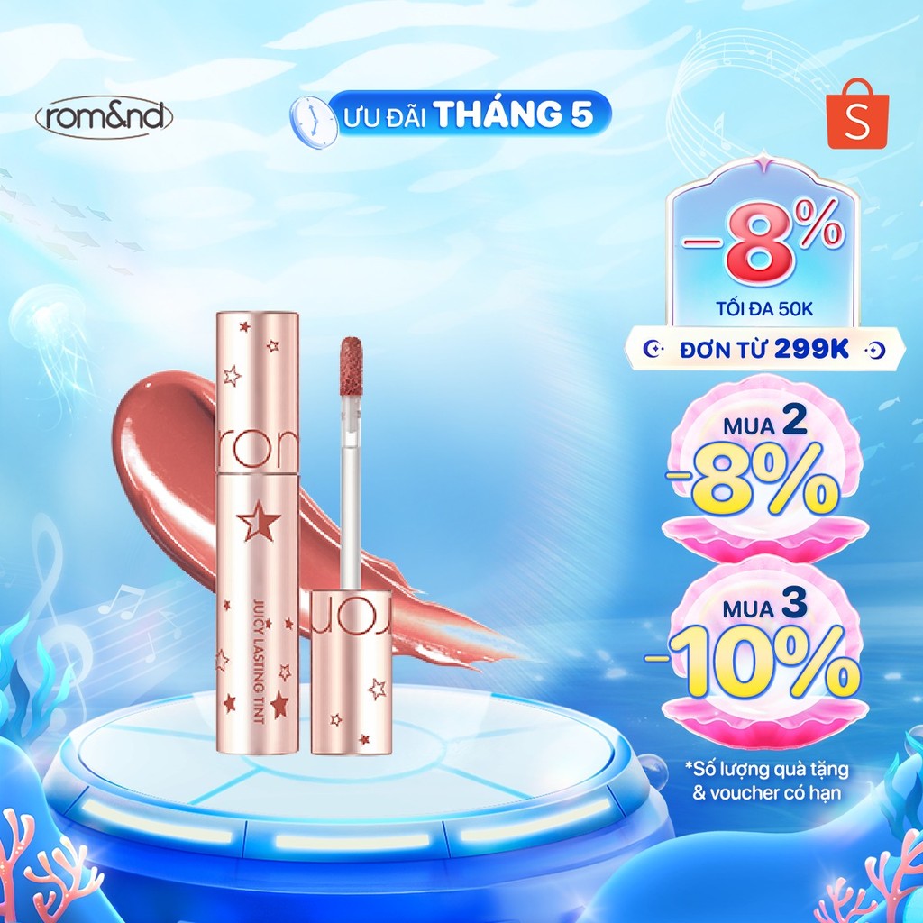 Ảnh [Starry Edition #23 Nucadamia] Son Tint lì Romand Juicy Lasting Tint #23 Nucadamia 5.5g 1