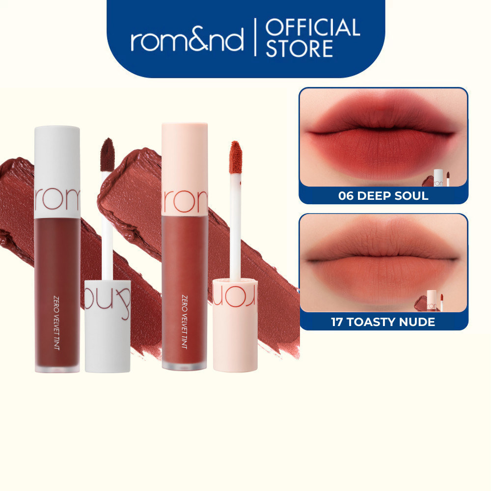 [Rom&nd] Combo 2 son kem lì cực nhẹ môi Romand Zero Velvet Tint