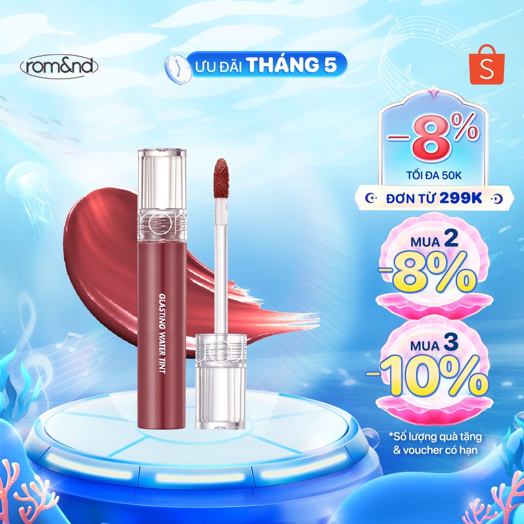 Ảnh [Màu 14-17] Son tint nước siêu lì lâu trôi Hàn Quốc Romand Glasting Water Tint 4g 1