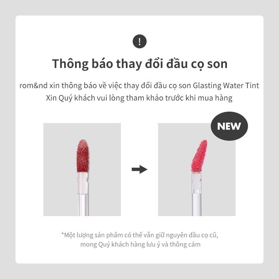 Ảnh [Màu 14-17] Son tint nước siêu lì lâu trôi Hàn Quốc Romand Glasting Water Tint 4g 3