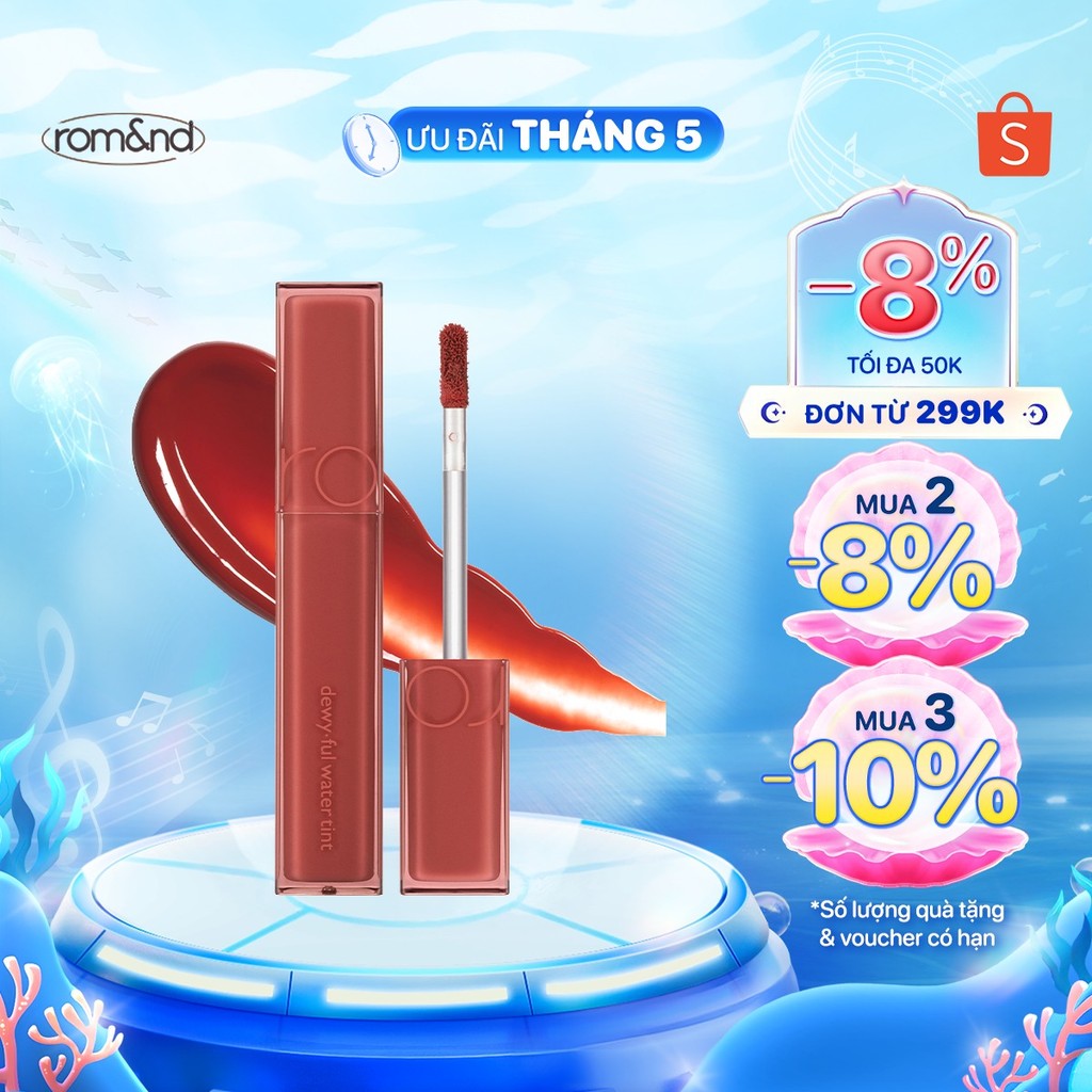 Ảnh Son tint bóng, siêu lì cho đôi môi căng mọng Hàn Quốc Romand Dewyful Water Tint 5g 1