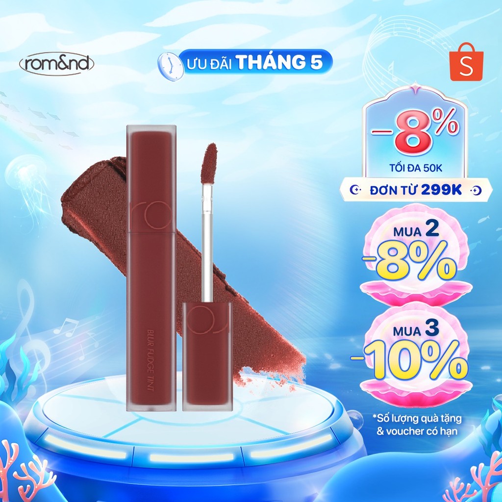 Ảnh Son kem siêu lì, cho đôi môi mịn mượt Hàn Quốc Romand Blur Fudge Tint 5g 1
