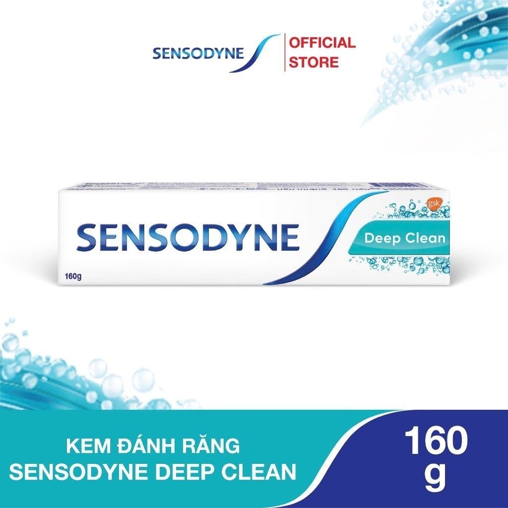 Ảnh Kem đánh răng SENSODYNE Deep Clean 160g giúp giảm ê buốt hiệu quả, sạch sâu cho hơi thở thơm mát 1