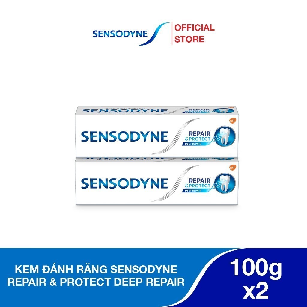Ảnh Bộ 2 Kem đánh răng SENSODYNE Repair & Protect Deep Repair 100g giúp phục hồi sâu và bảo vệ răng ê buốt 1