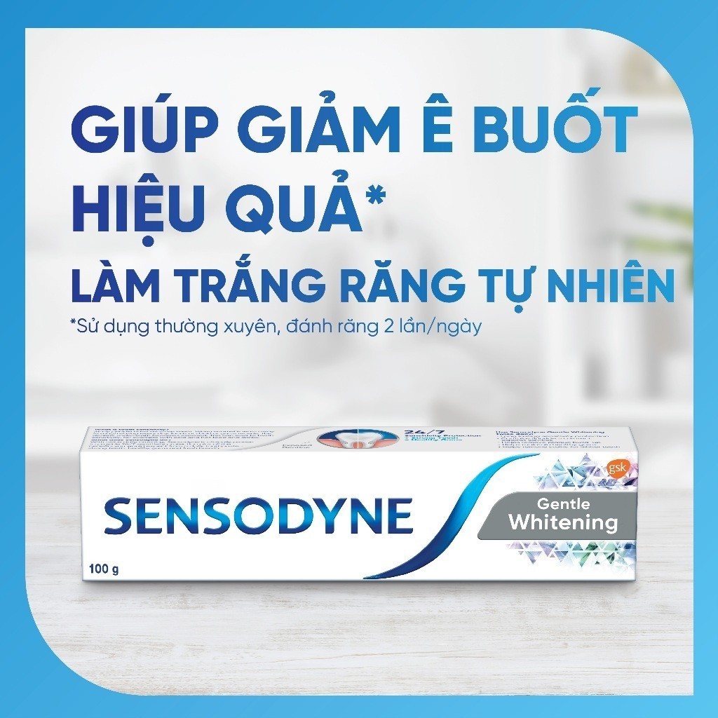 Ảnh Kem đánh răng SENSODYNE Gentle Whitening 100g giúp giảm ê buốt hiệu quả và làm trắng răng tự nhiên 3