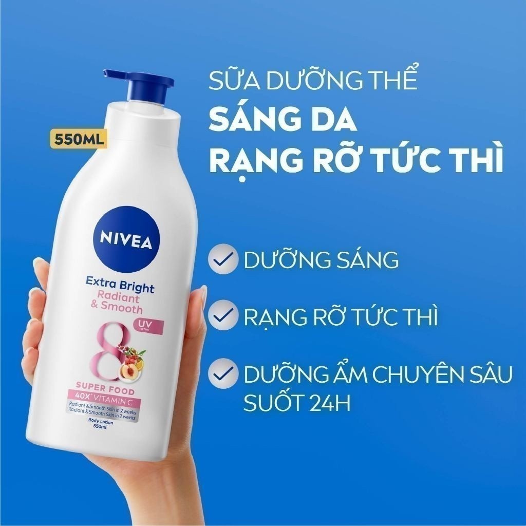 Ảnh Sữa Dưỡng Thể NIVEA 8 Super Foods Dưỡng Sáng Da | Mịn Da (550 ml) - 98924 2