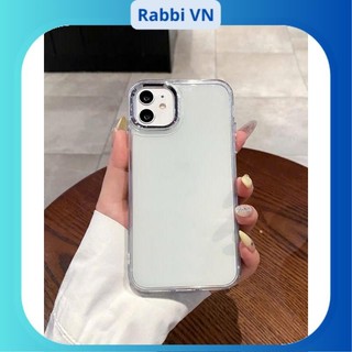 Ốp lưng iphone trong dày 1.5mm viền cam kim loại 7plus/8plus/xr/xsmax/11/12/13/14/15/16/pro/plus/promax RABBI