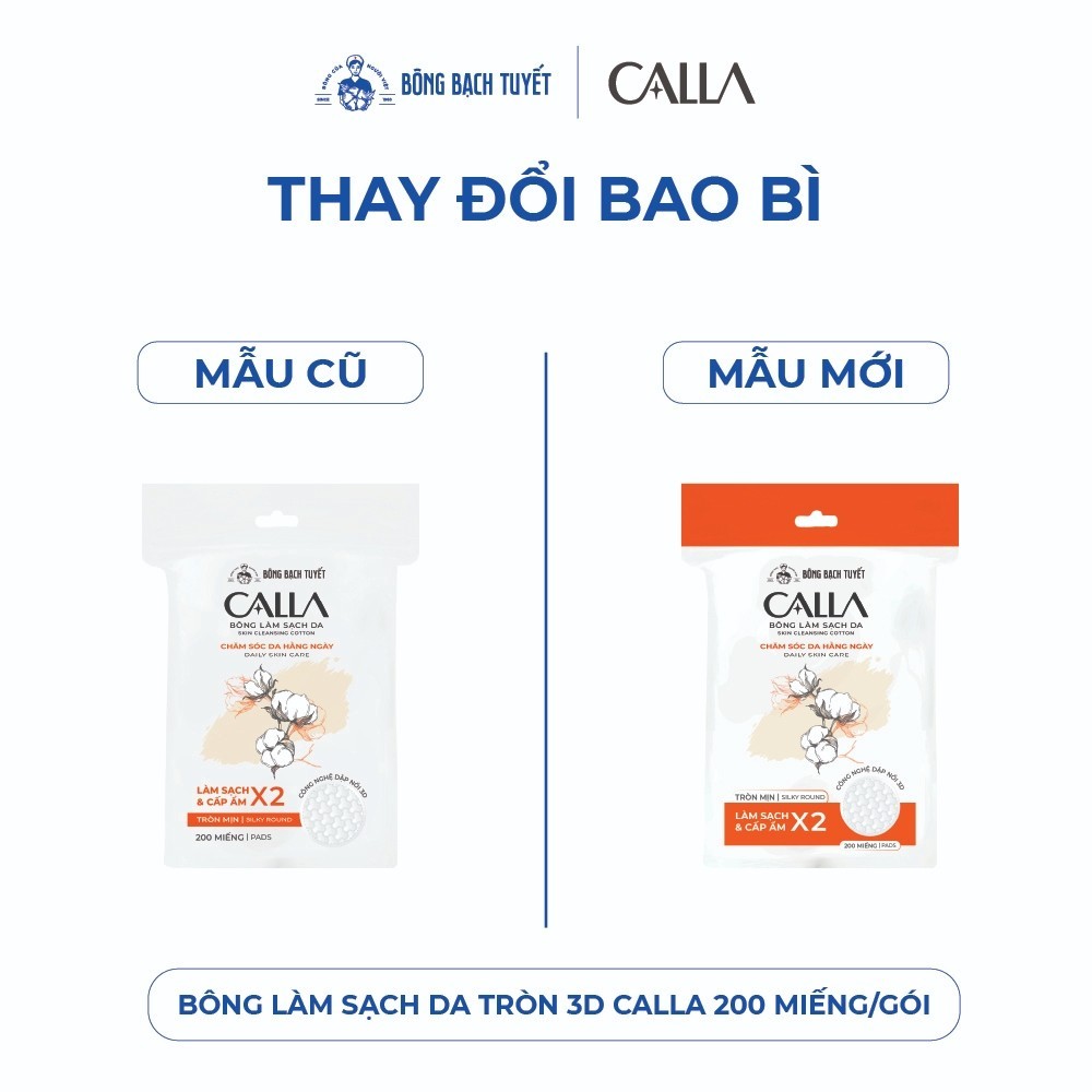Ảnh Bông tẩy trang làm sạch da Bông Bạch Tuyết Calla tròn 3D 200 miếng/gói 1