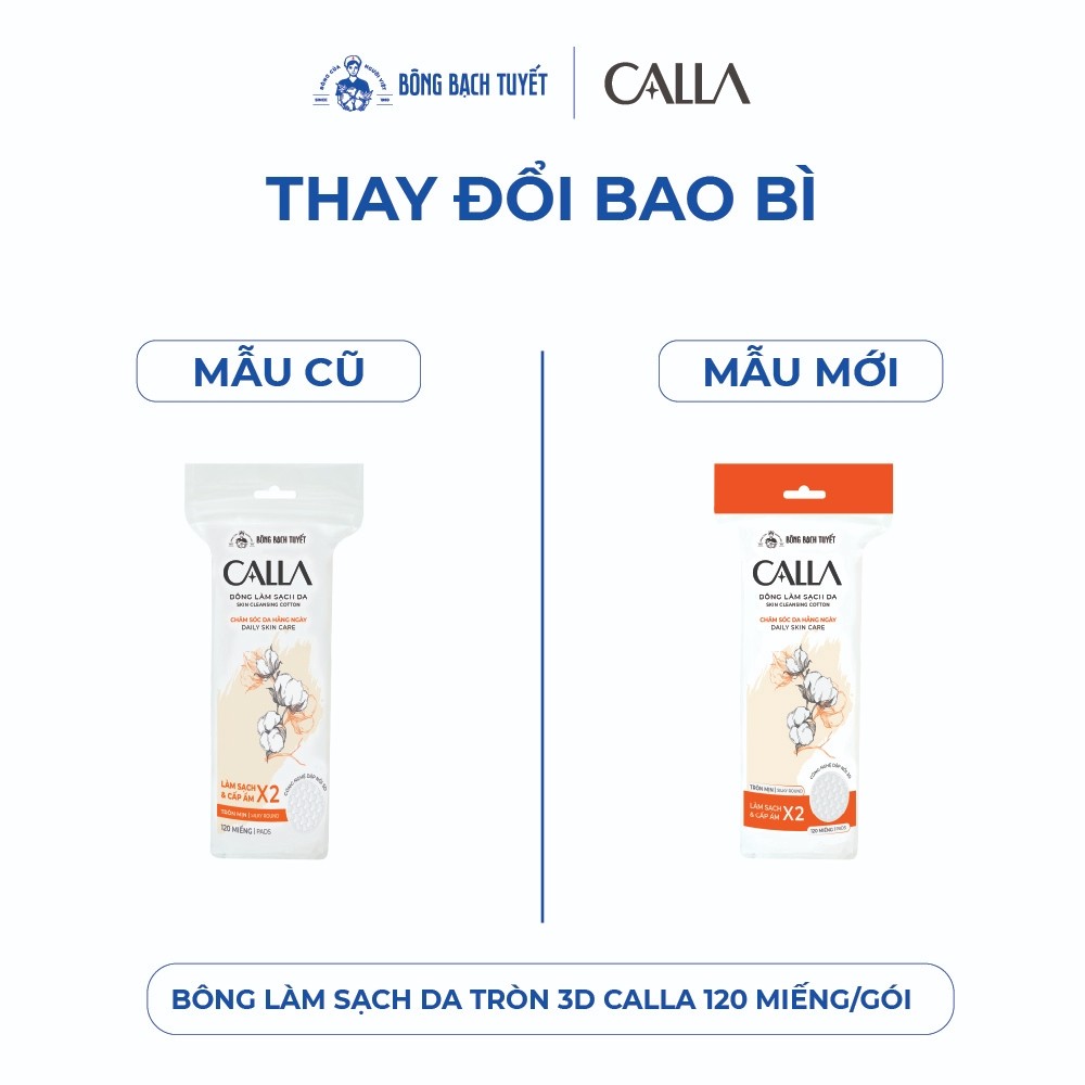 Ảnh Bông tẩy trang làm sạch da Bông Bạch Tuyết Calla tròn 3D 120 miếng/gói 1