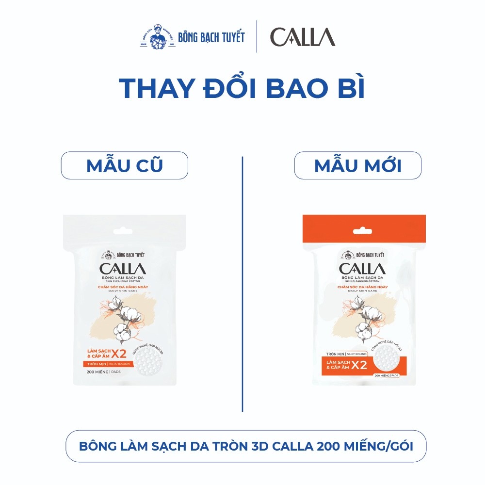 Ảnh Combo 2 Bông tẩy trang làm sạch da Bông Bạch Tuyết Calla tròn 3D 200 miếng/gói 1