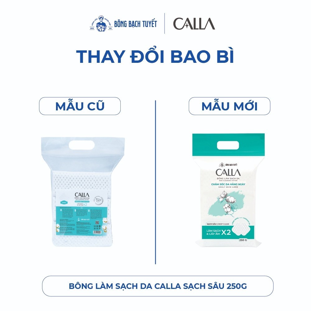 Ảnh Combo 2 túi Bông tẩy trang làm sạch da Bông Bạch Tuyết Calla Sạch Sâu và Mềm Mịn (250gr/túi) 1