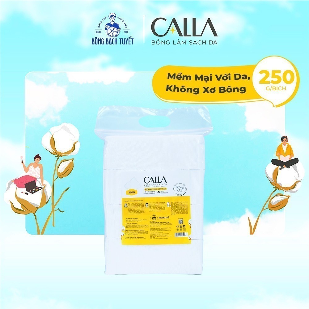 Ảnh Bông tẩy trang làm sạch da Bông Bạch Tuyết Calla mềm mịn (250gr/túi) 2