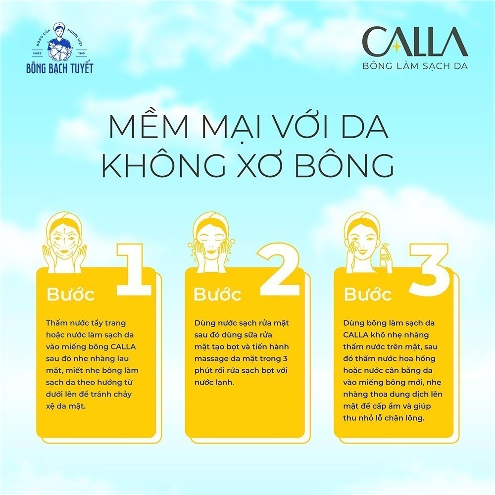 Ảnh Bông tẩy trang làm sạch da Bông Bạch Tuyết Calla mềm mịn (250gr/túi) 4