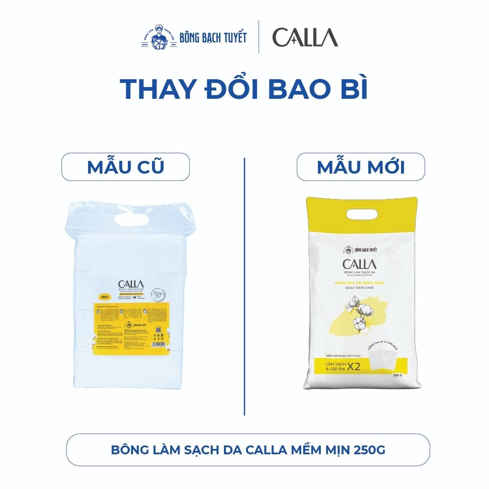 Ảnh Combo 2 túi Bông tẩy trang làm sạch da Bông Bạch Tuyết Calla mềm mịn (250gr/túi) 1