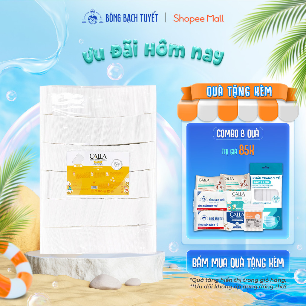 Ảnh Bông tẩy trang làm sạch da Bông Bạch Tuyết Calla Mềm Mịn 1Kg 1