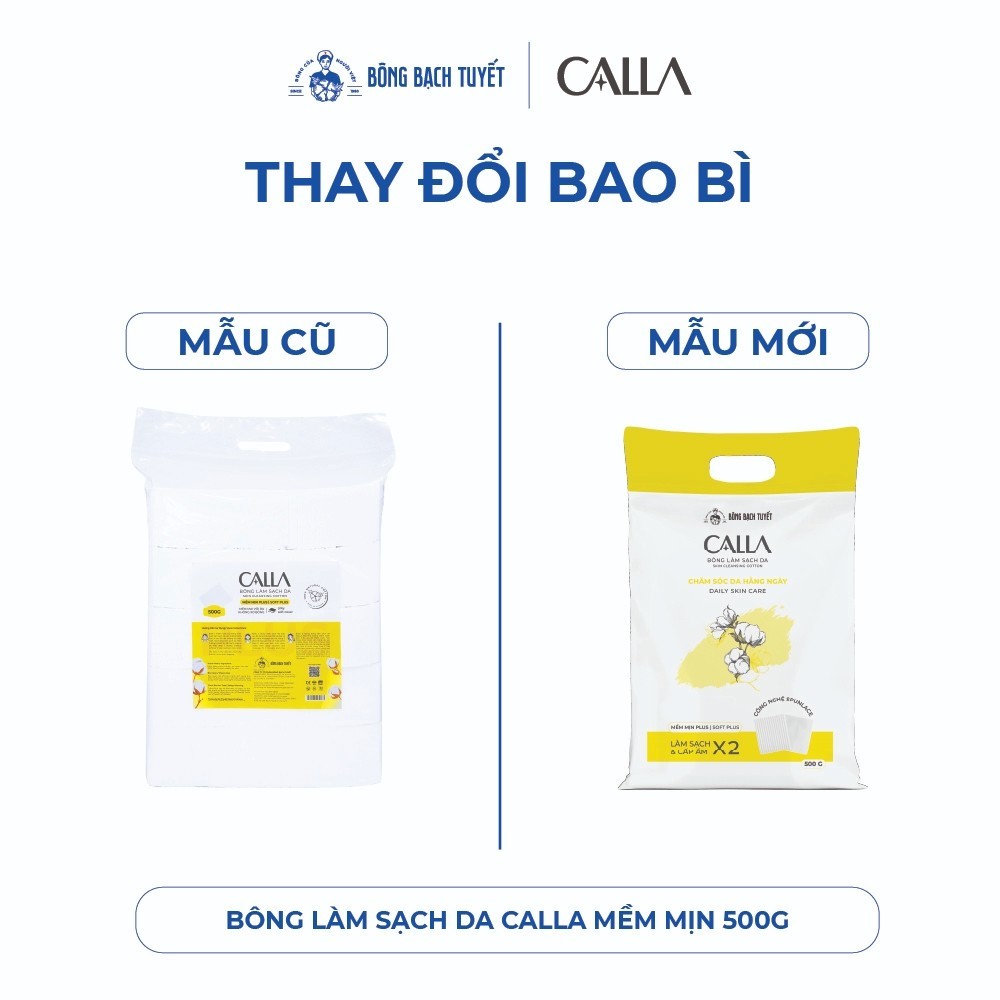 Ảnh Bông tẩy trang làm sạch da Bông Bạch Tuyết Calla Mềm Mịn 500Gr 2