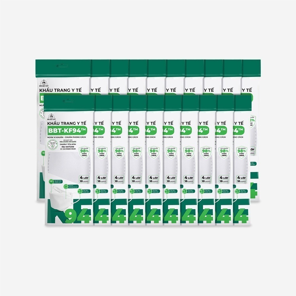 Ảnh Combo 20 Gói khẩu trang Bông Bạch Tuyết KF94 Trắng (10 cái/gói) 3