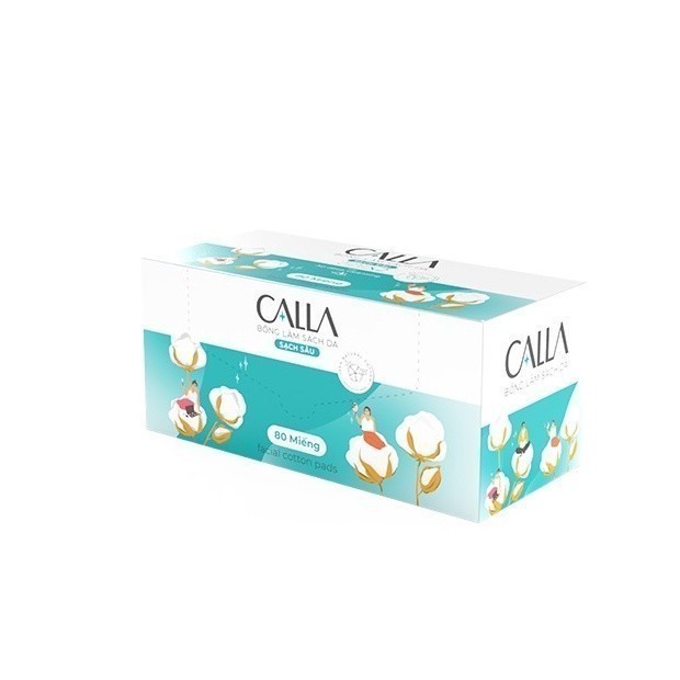 Ảnh Bông tẩy trang làm sạch da Bông Bạch Tuyết Calla Sạch Sâu (80 miếng/hộp) 4