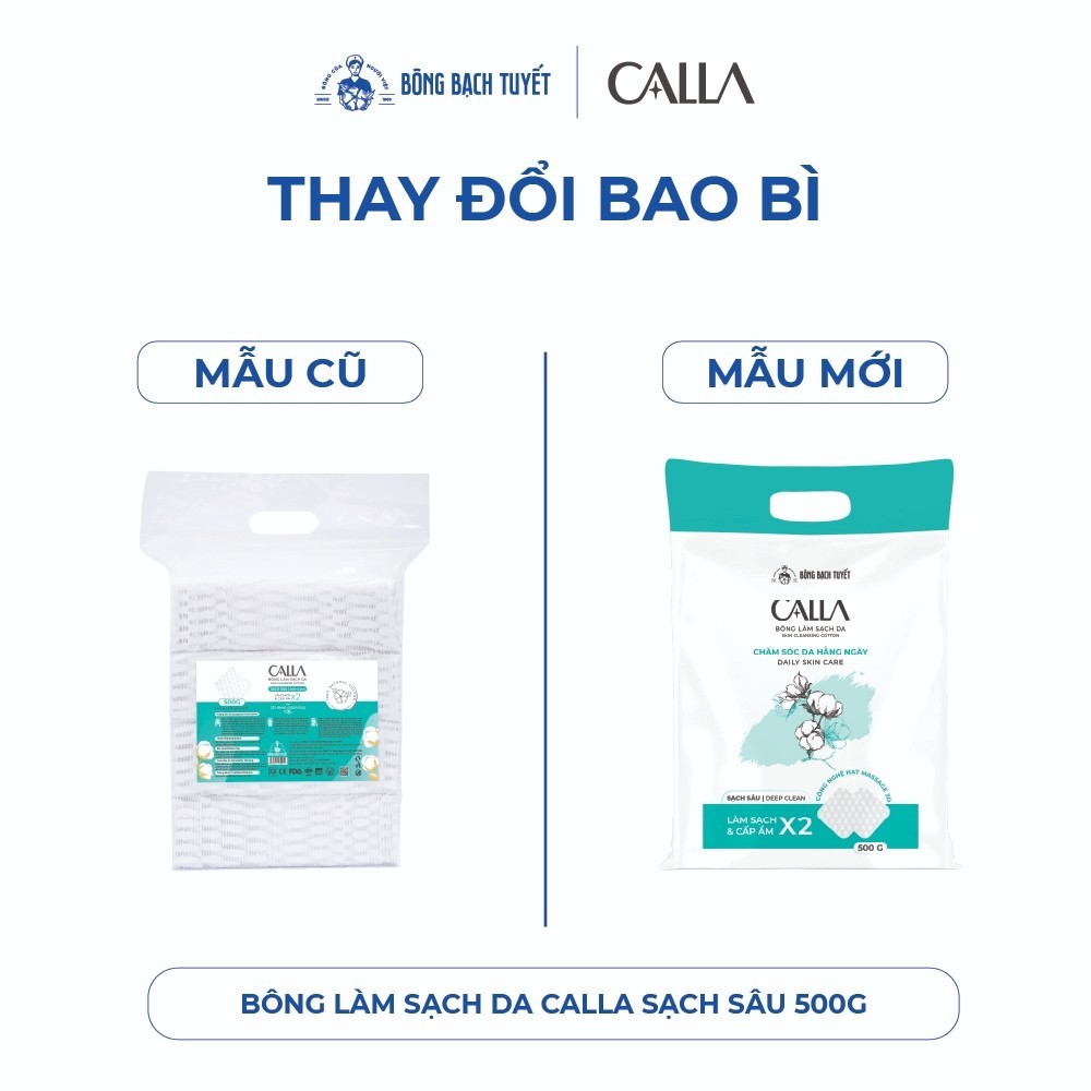 Ảnh Bông tẩy trang làm sạch da Bông Bạch Tuyết Calla Sạch Sâu 500Gr 2