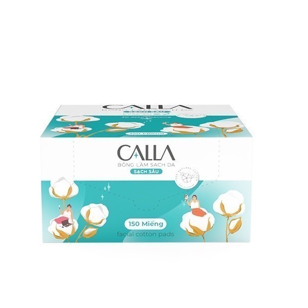 Ảnh Bông tẩy trang làm sạch da Bông Bạch Tuyết Calla Sạch Sâu 150 miếng/hộp 4