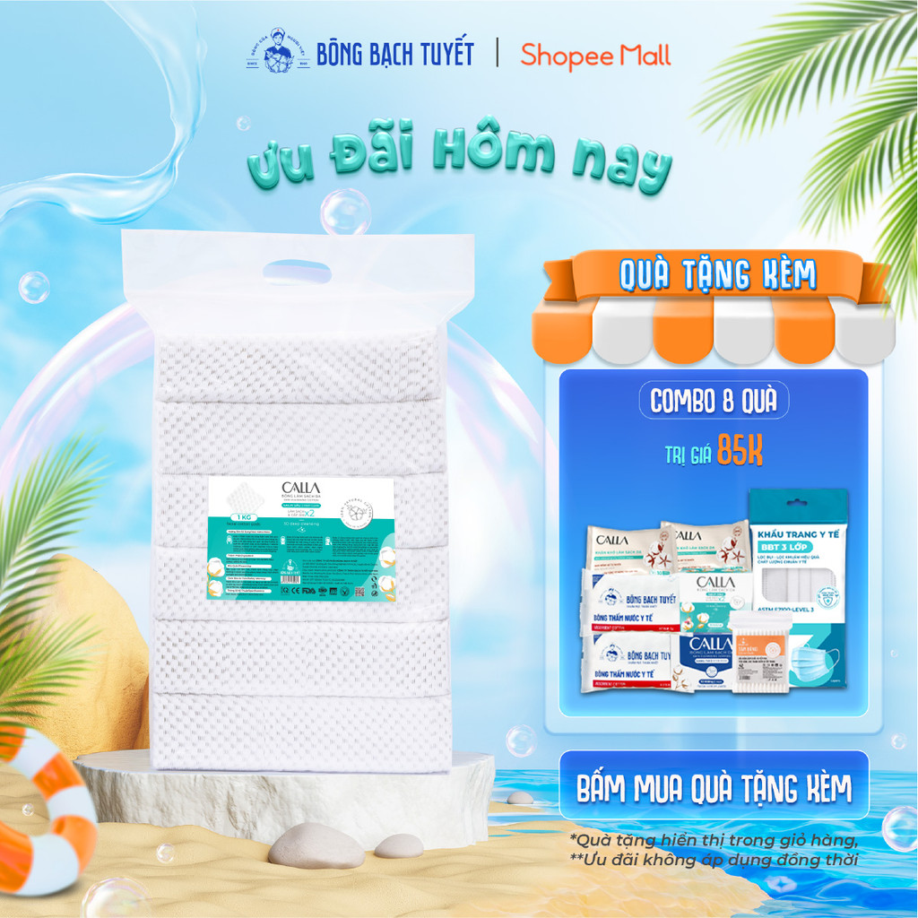 Ảnh Bông tẩy trang làm sạch da Bông Bạch Tuyết Calla Sạch sâu 1Kg 1